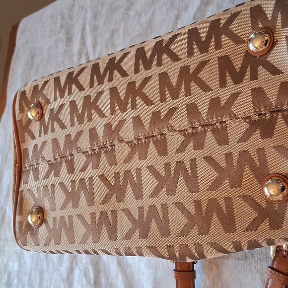 Michael Kors Signature Logo Canvas Handbag - Picture 5 of 10